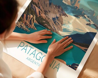 パタゴニア旅行ポスター、アルゼンチンのウォールアート、パタゴニア