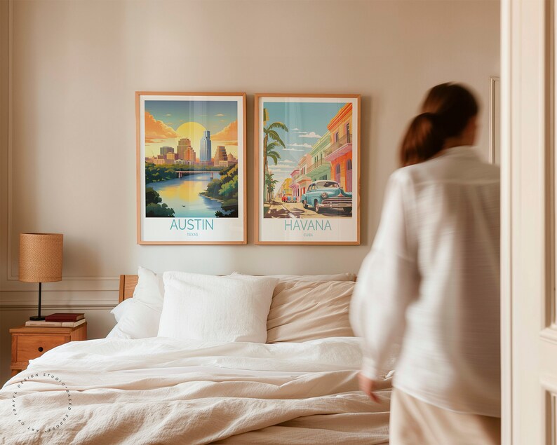 Austin Travel Poster, Texas Wall Art, Austin Texas Print, Custom Travel