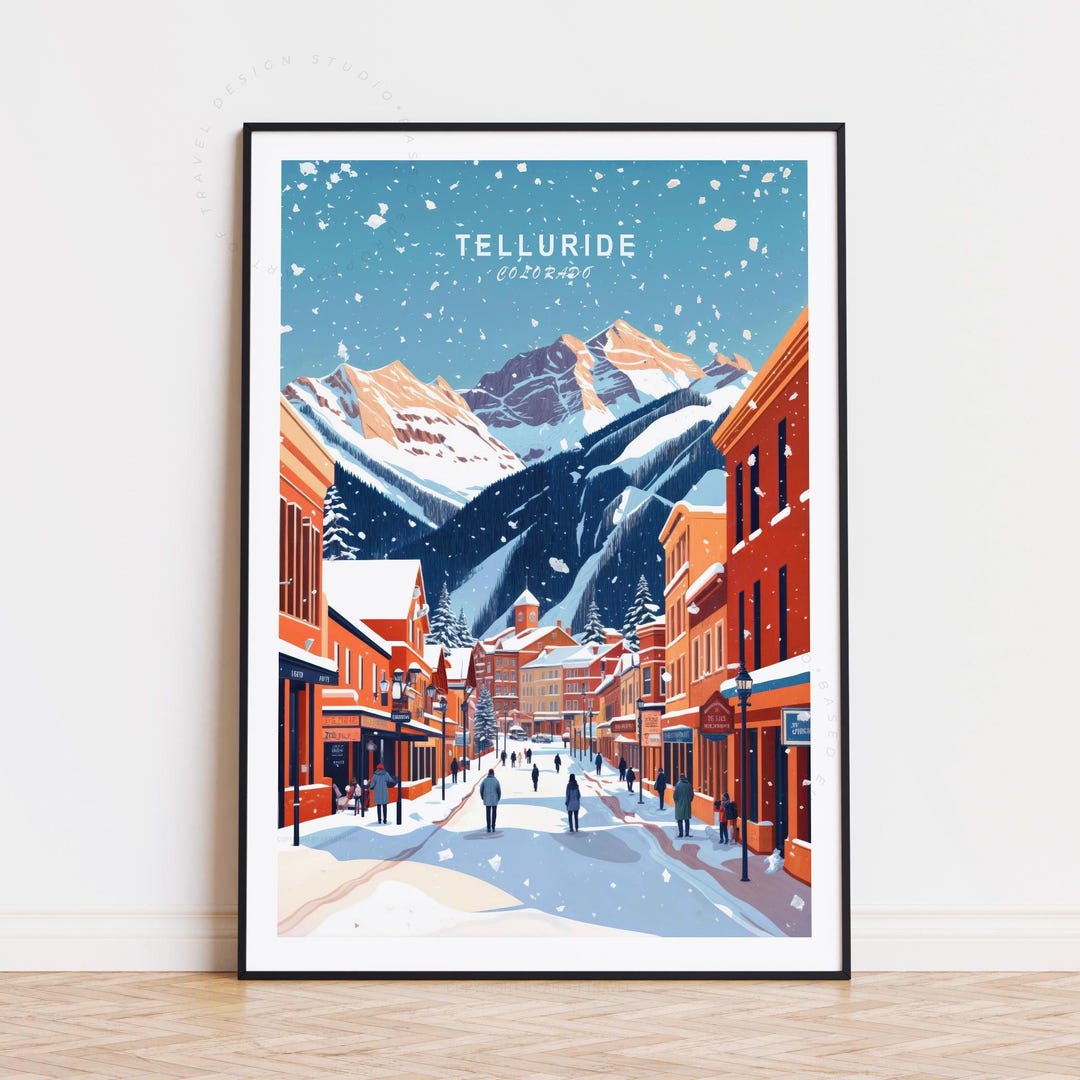 Telluride Colorado Travel Poster, Colorado Wall Art, Telluride Print ...
