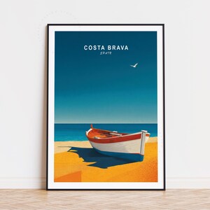 Costa Brava Spain Travel Poster, Spain Wall Art, Costa Brava Spain Print, Home Decor, Birthday Gifts, Minimalist Cityscape