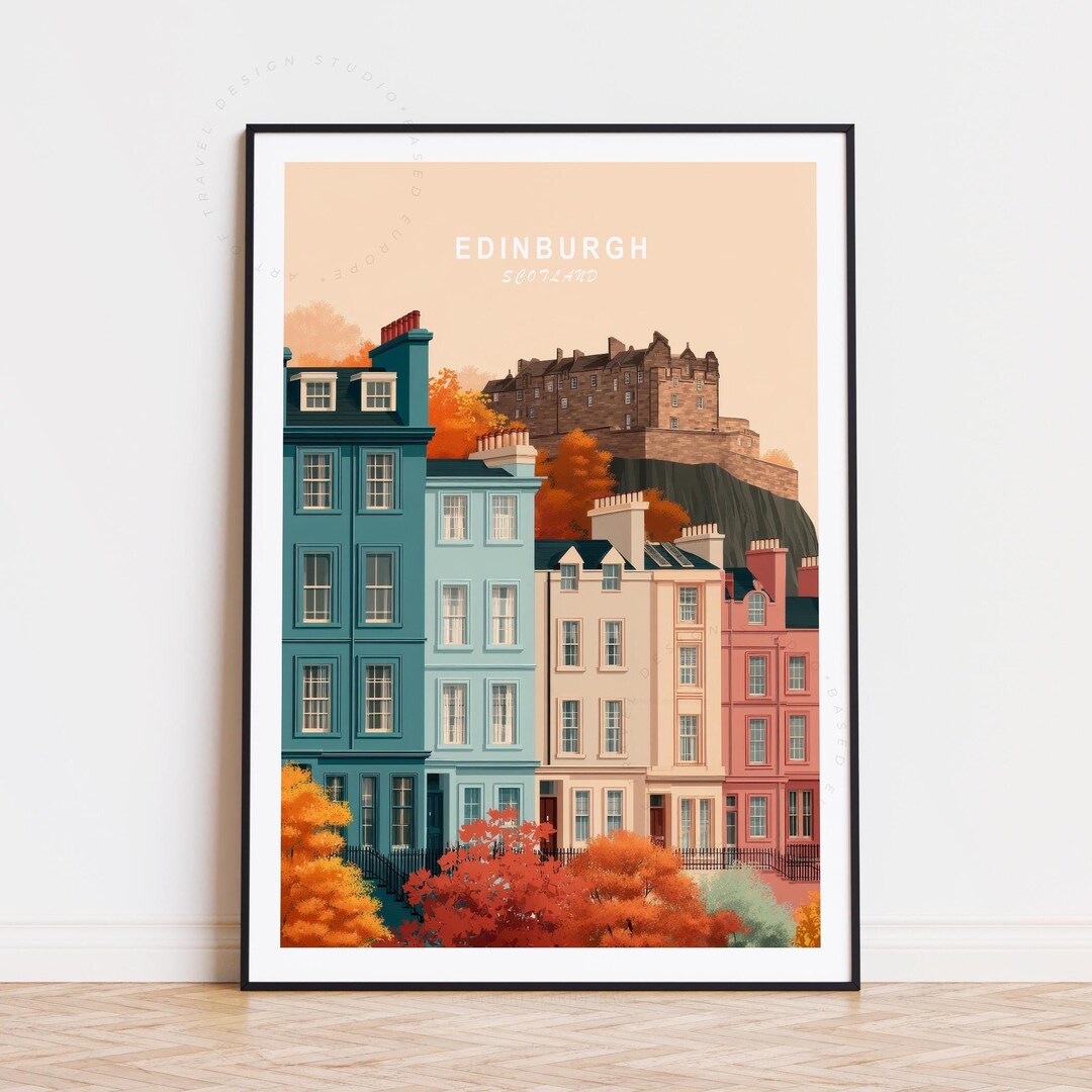 Edinburgh Scotland Travel Poster, Scotland Wall Art, Edinburgh Print ...