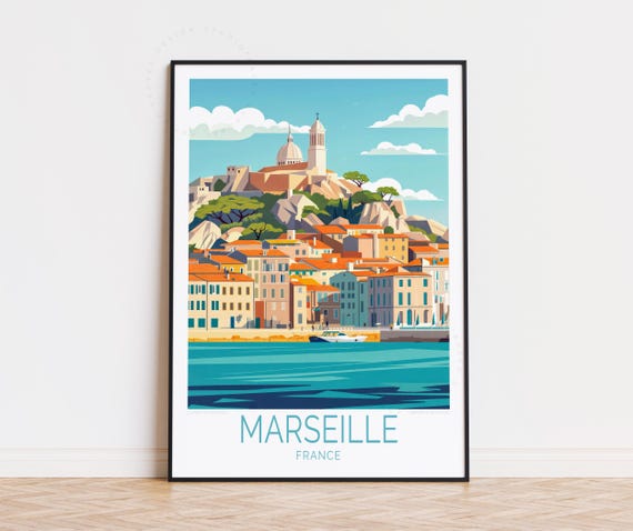 マルセイユ フランス 旅行ポスター、フランスの壁アート、マルセイユ