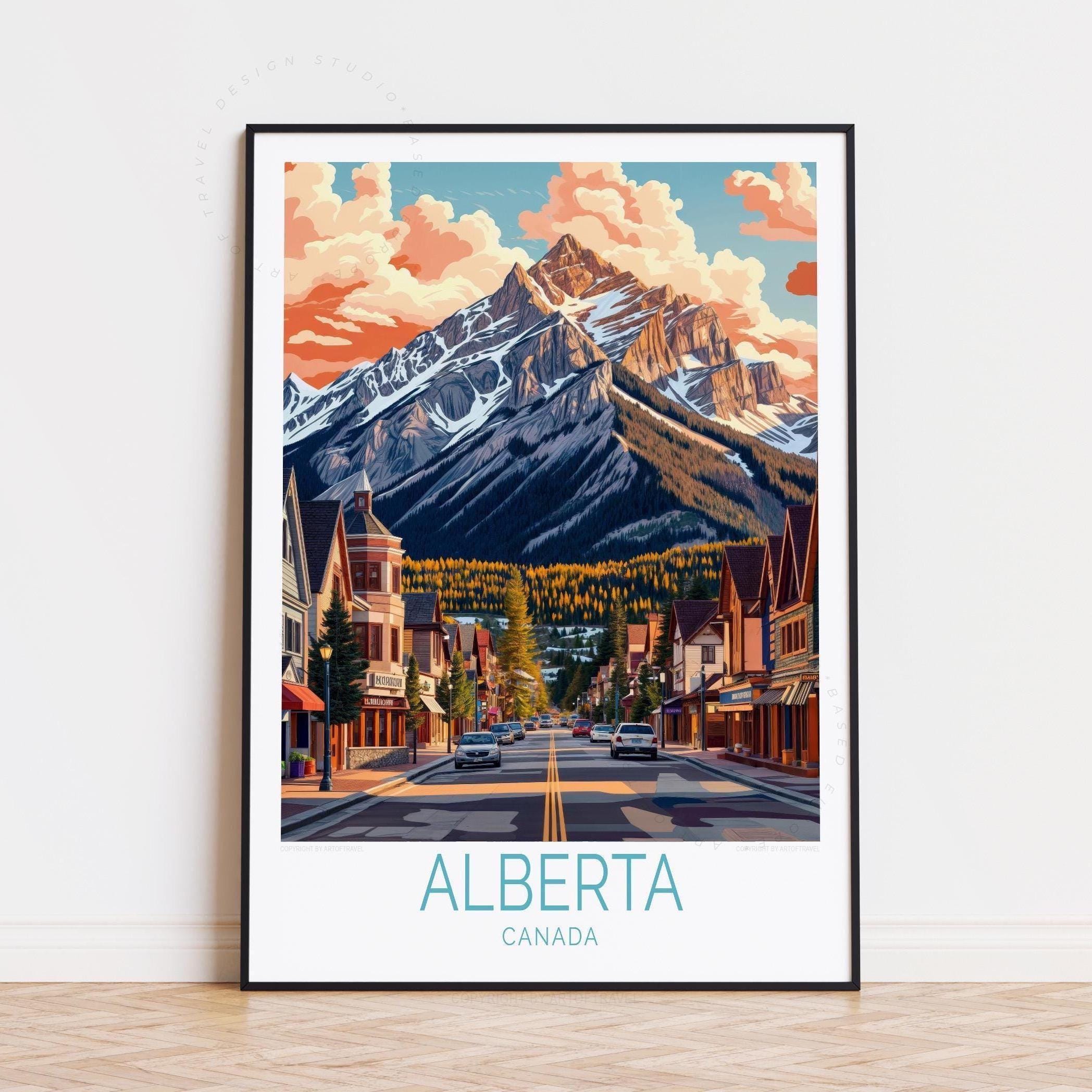 Alberta Travel Poster, Canada Wall Art, Alberta Canada Print, Birthday Gifts, Personalised Travel Poster, Home Decor