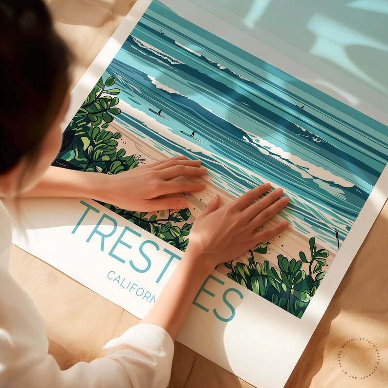Trestles Travel Poster, California Wall Art, Trestles Coast Print