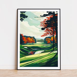 Hirono Travel Poster, Hirono Japan Print, Japan Wall Art, Hirono Golf Club Print, Personalised Present, Birthday Gifts
