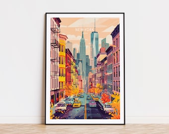 New York USA Poster Print, USA City Wall Art, Travel Home Decor, New York City Wall Decor, Personalised Gifts, Birthday Gift