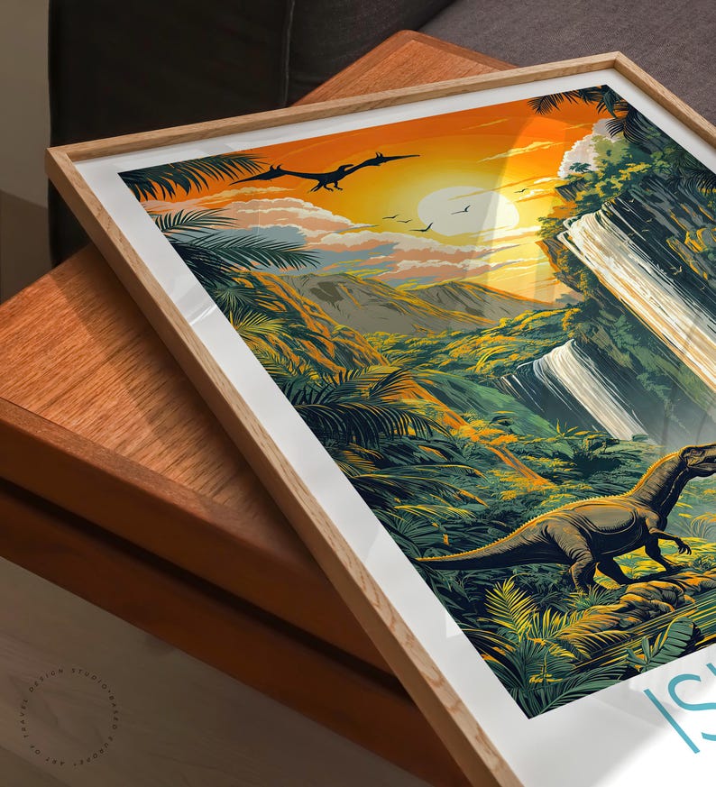 Isla Nublar Travel Poster, Fictional Islands Art, Jurassic Park Print
