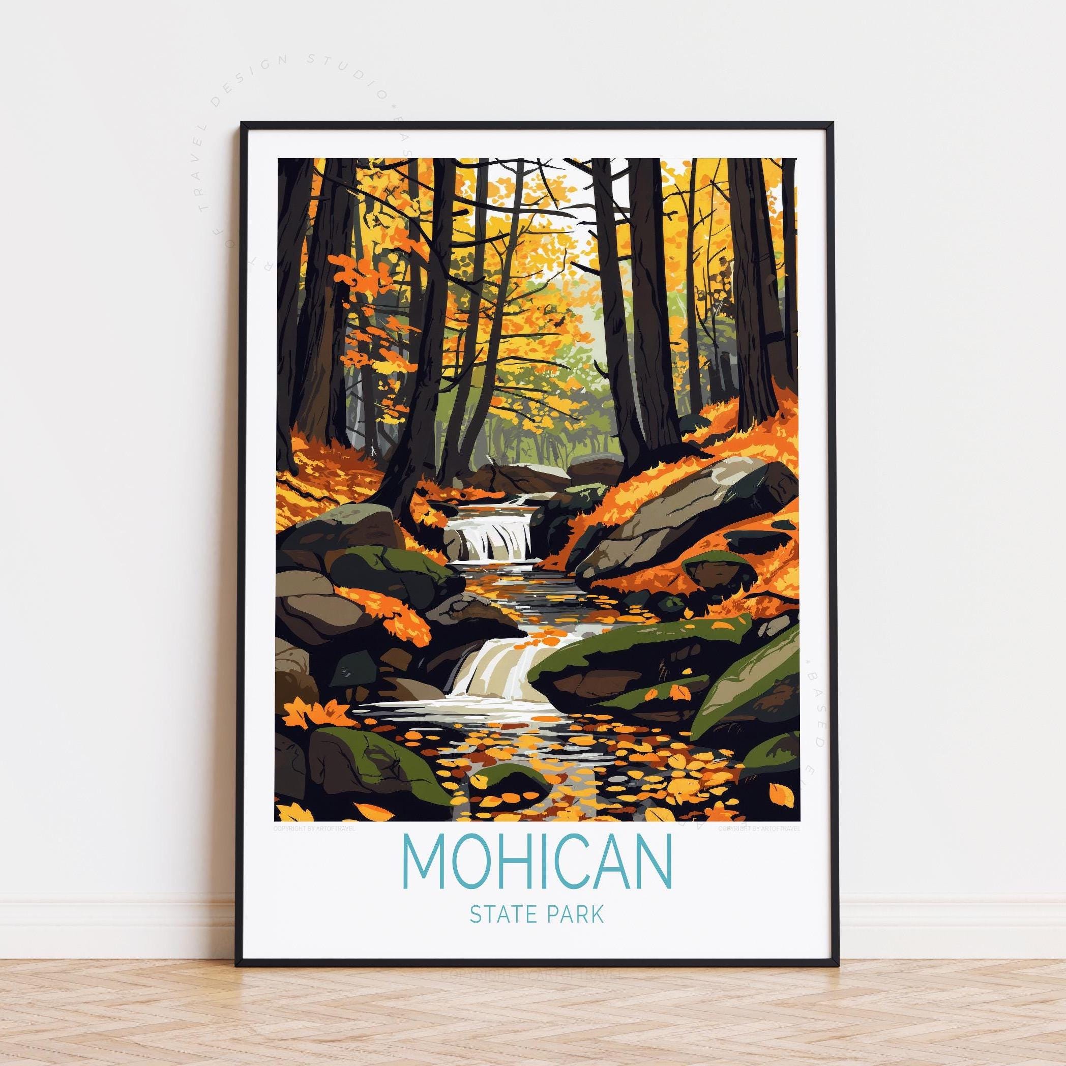 Mohican State Park Ohio Travel Poster, Ohio Wall Art, Mohican