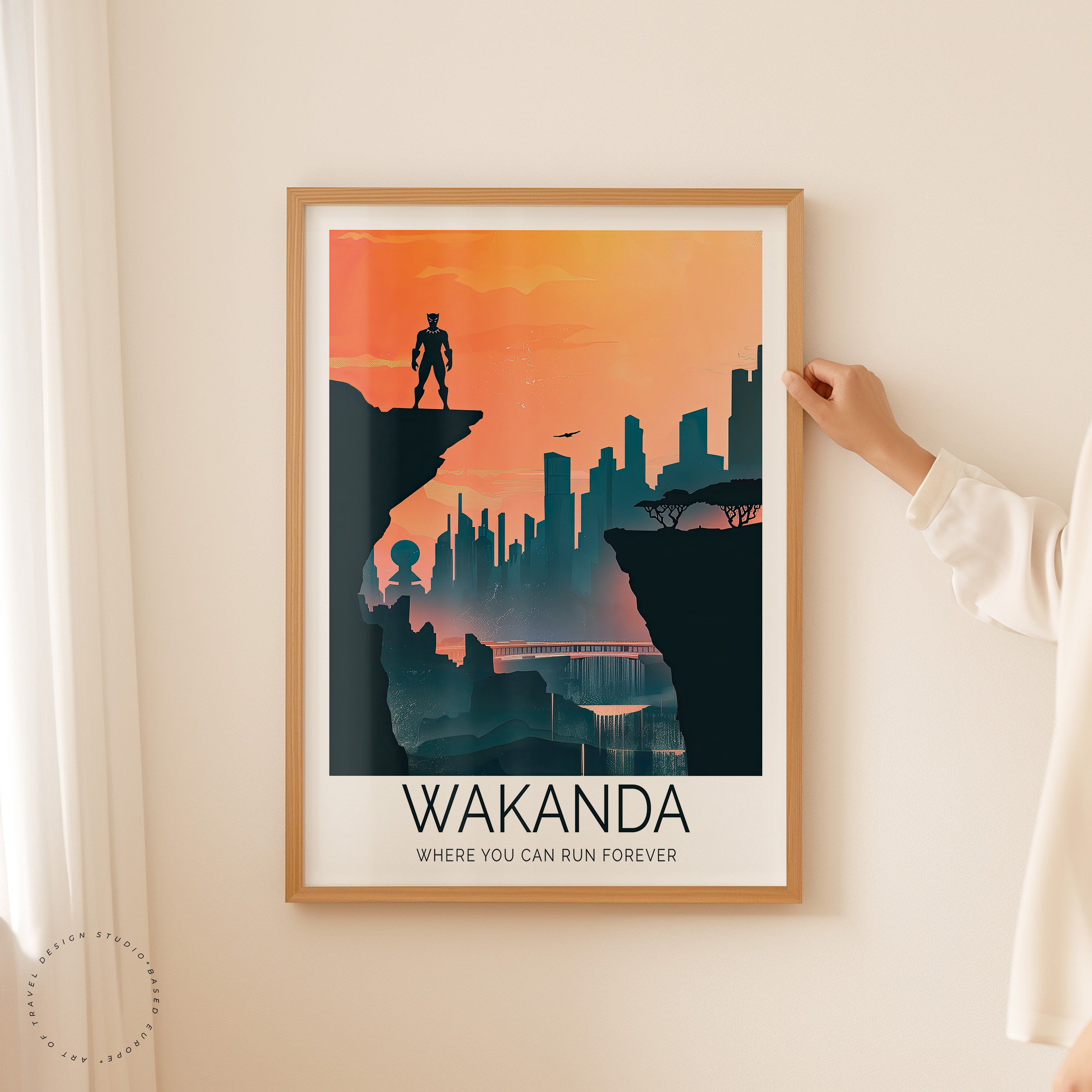 Wakanda Travel Poster, Where You Can Run Forever Print, Wakanda