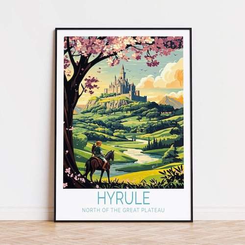 Hyrule Travel Poster, North of the Great Plateau Print, Shrines of
