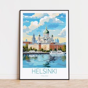 Helsinki Travel Poster, Finland Wall Art, Helsinki Cathedral Poster, Travel Home Decor, Birthday Gifts, Wedding Present