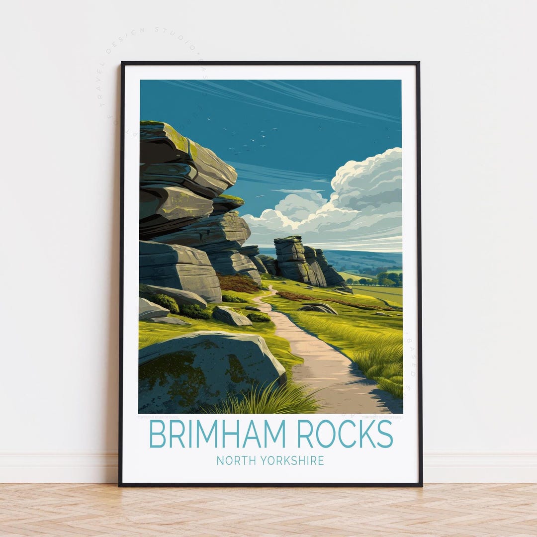 Brimham Rocks Sign Brimham Rocks North Yorkshire Poster, Brimham Rocks Wall Art, Yorkshire ...
