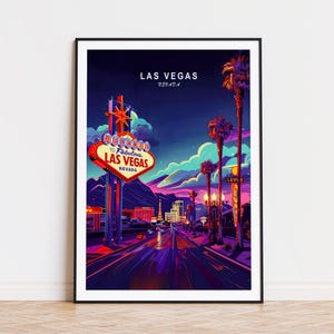Póster de viaje a Las Vegas, arte mural de Las Vegas, Nevada, impresión de viaje a Las Vegas, Nevada, póster de viaje personalizado, regalos de cumpleaños