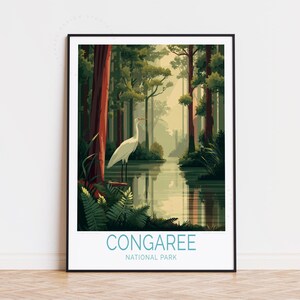 Congaree National Park Travel Poster, South Carolina Wall Art, Congaree USA Print, Home Decor, Birthday Gifts, Custom Travel Poster
