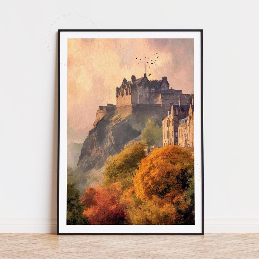 Edinburgh Scotland Watercolor Poster | Historic Travel Wall Art - Etsy