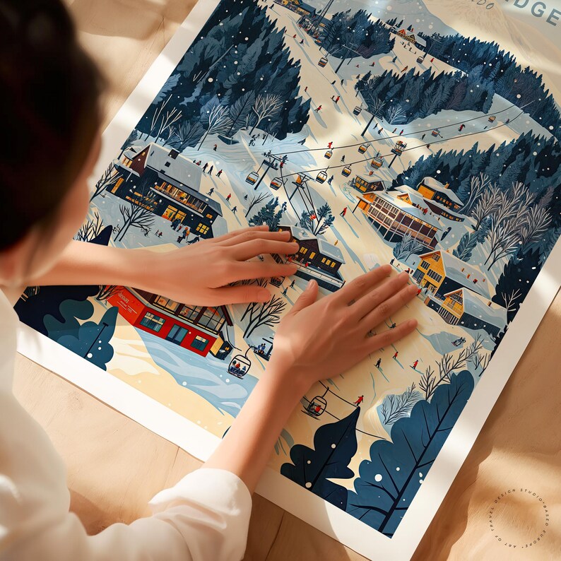 Breckenridge Colorado Travel Poster, Colorado Wall Art, Ski Resort