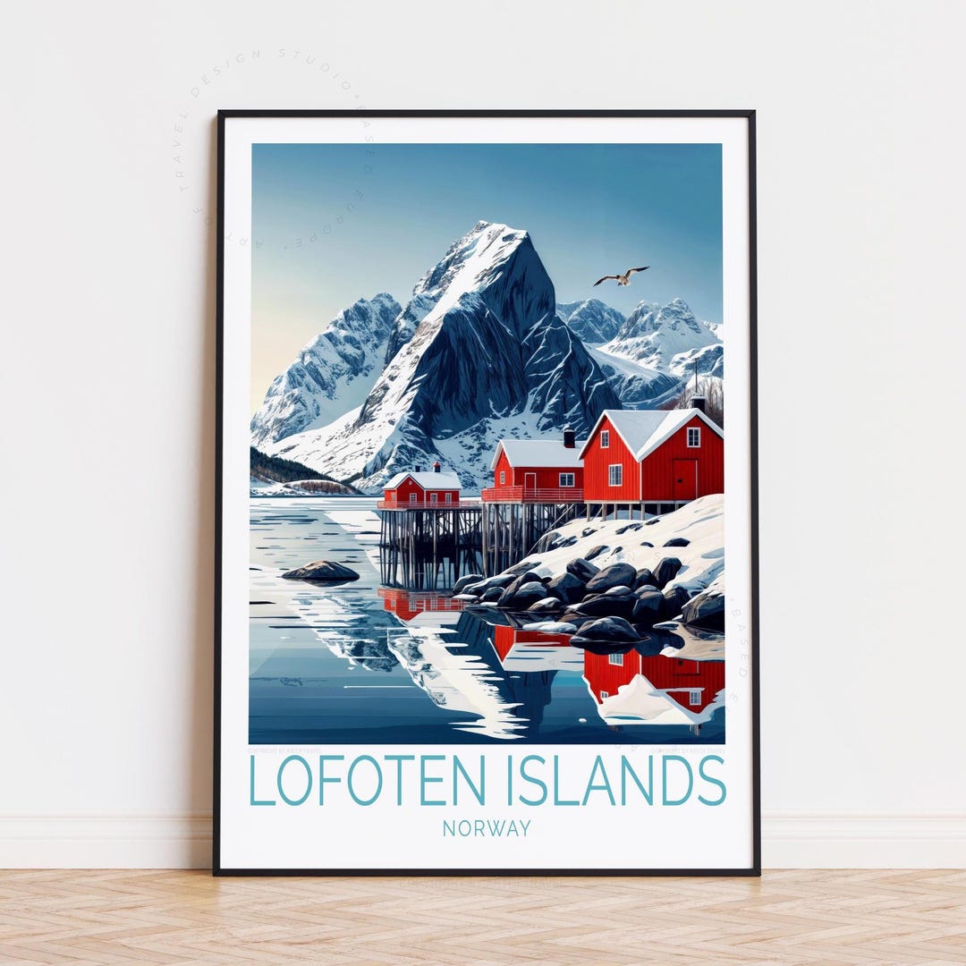 Photo inspiration: Gallery Detail: Lofoten Islands Travel Poster Norway Wall Art Lofoten Islands Norway