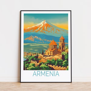 Armenia Travel Poster, Asia Wall Art, Geghard Monastery Poster, Wedding Gifts, Birthday Gifts, Personalised Travel poster
