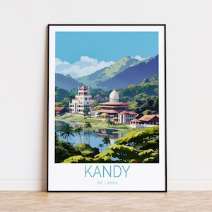 Kandy See Poster, Kandy Reise Poster, Wand Kunst, Kandy See Poster, Benutzerdefinierte Reise Poster, Hochzeitsgeschenk, Geburtstagsgeschenke