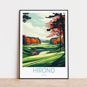 Hirono Travel Poster, Japan Hirono Wall Art, Hirono Golf Club Print, Home Decor, Custom Travel Poster, Birthday Gifts