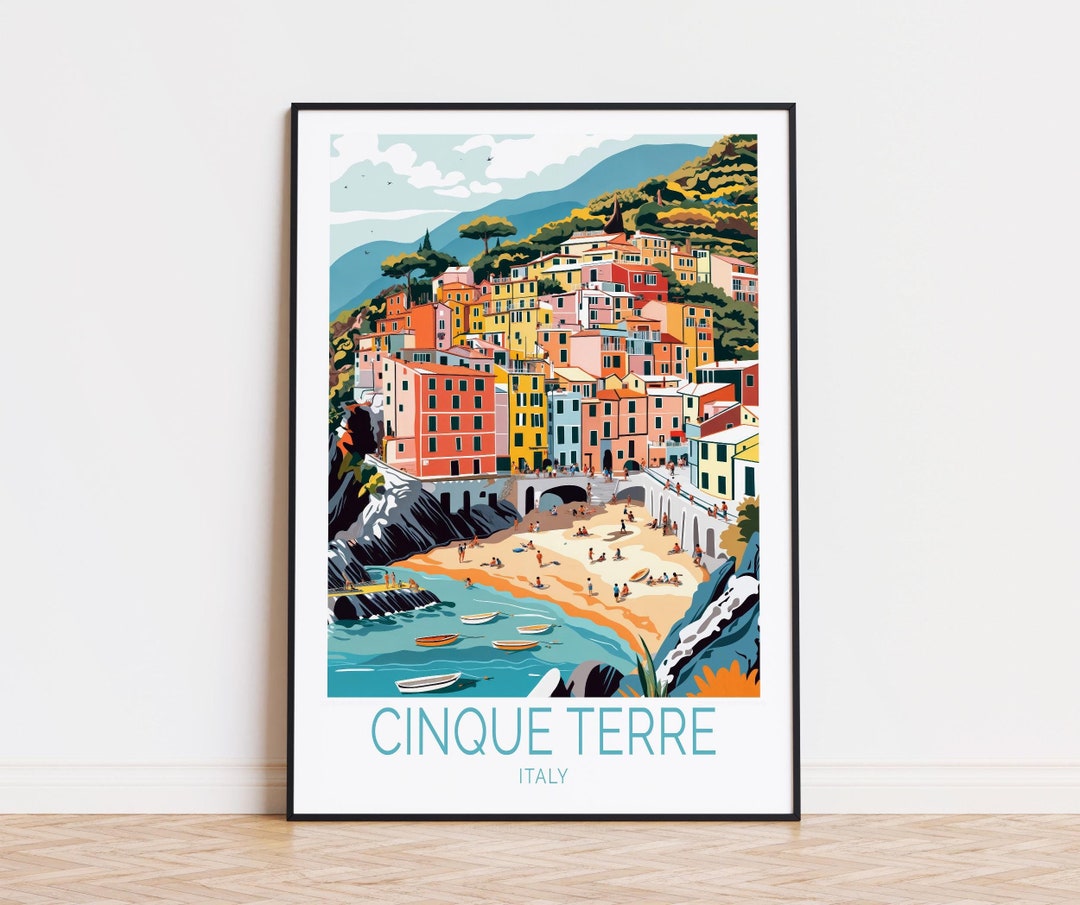 Cinque Terre Travel Poster, Italy Wall Art, Cinque Terre Italy Print ...