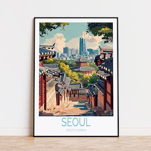 Seoul Travel Poster, Seoul South Korea Travel City Wall Art, South Korea Print, Personalised Gifts, Home Decor Gifts