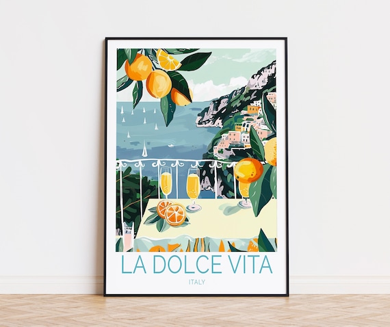 La Dolce Vita Travel Poster, Italy Wall Art, La Dolce Vita Italy
