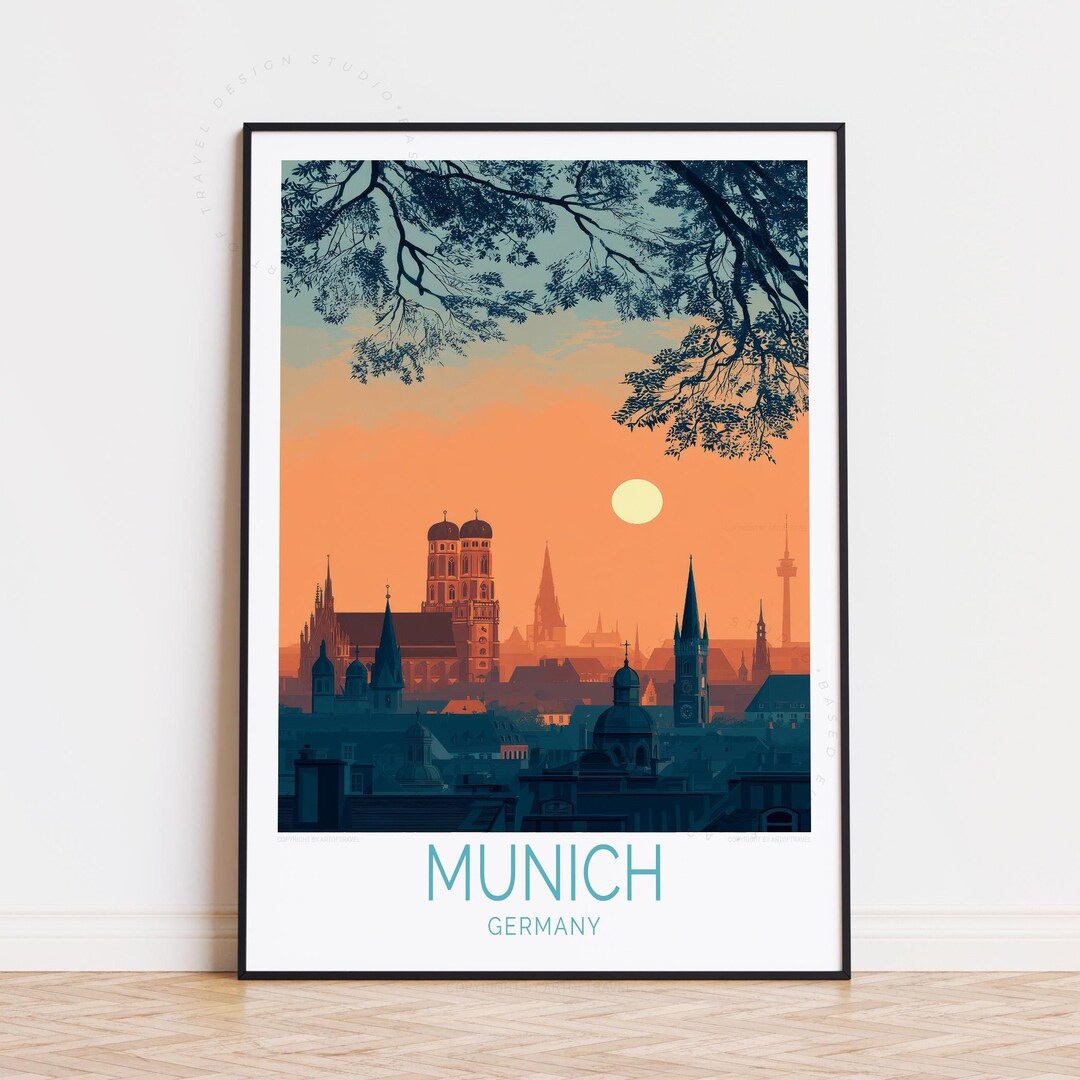 Munich Germany Travel Poster, Germany Wall Art, Munich Print, Home