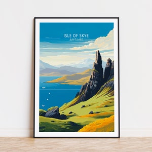 Isle Of Skye Coast Travel Print, Scotland Wall Art, Isle Of Skye Scotland Travel Poster, Birthday Present, Personalised Gifts