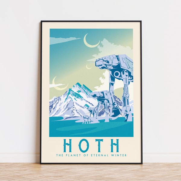 Hoth, Star Wars Wall Hangings, Star Wars Original Trilogy Prints, Tatooine Endor A New Hope Empire Strikes Back, Star Wars Hoth Poster