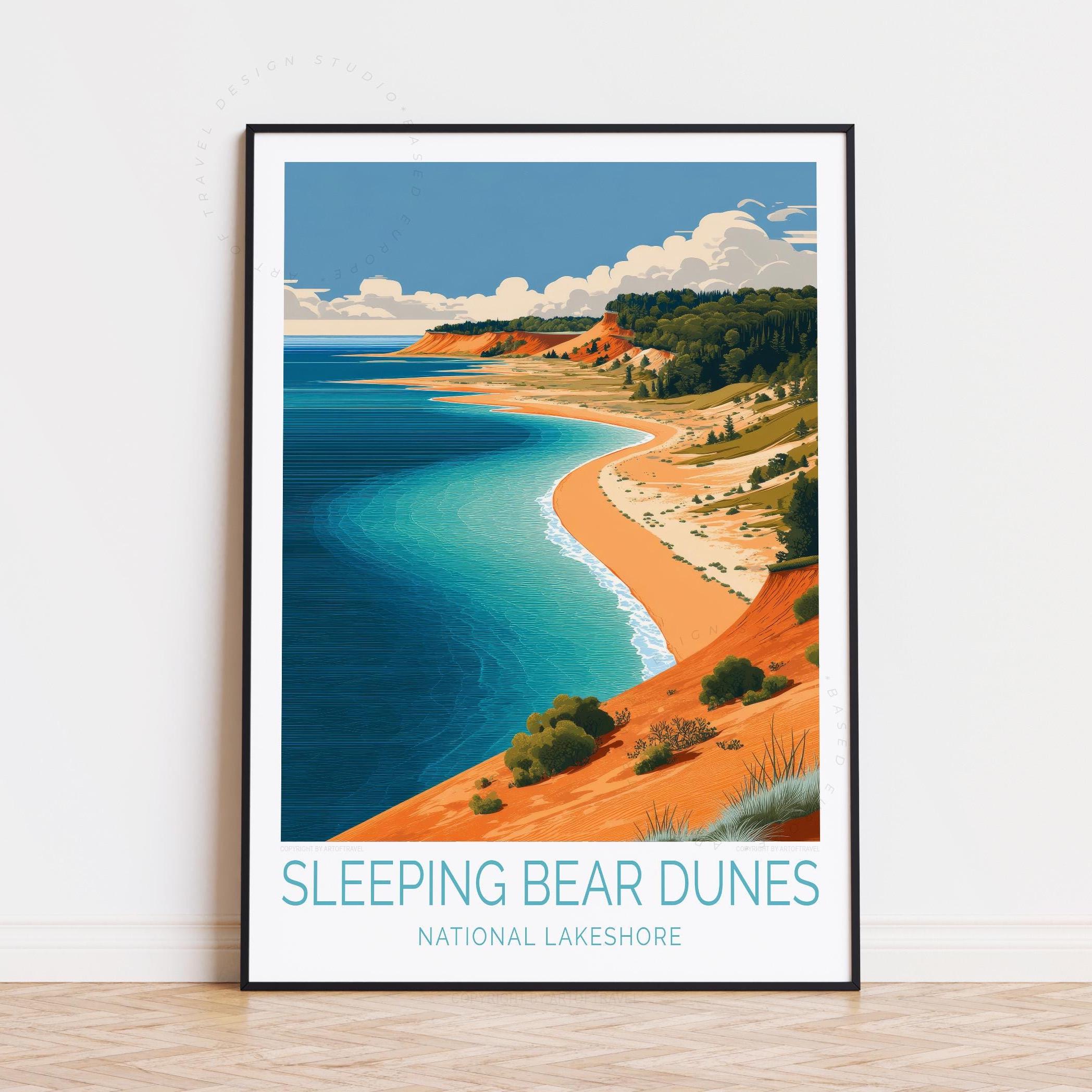 Sleeping Bear Dunes National Lakeshore Poster, Michigan Travel
