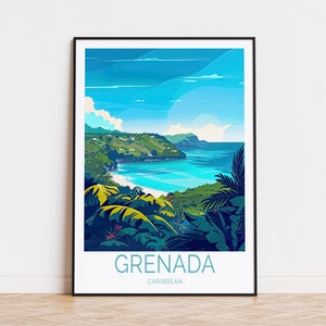 Grenada Karibik Reise Poster, Karibik Wand Kunst, Waldpark Poster, Geburtstagsgeschenke, Hochzeitsgeschenk, Wohnkultur