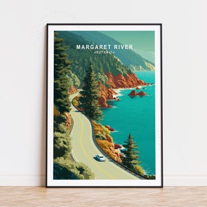 Margaret River Travel Poster, Australia Wall Art, Margaret River Australia Print, Minimalist Travel Poster, Birthday Present, Home Decor