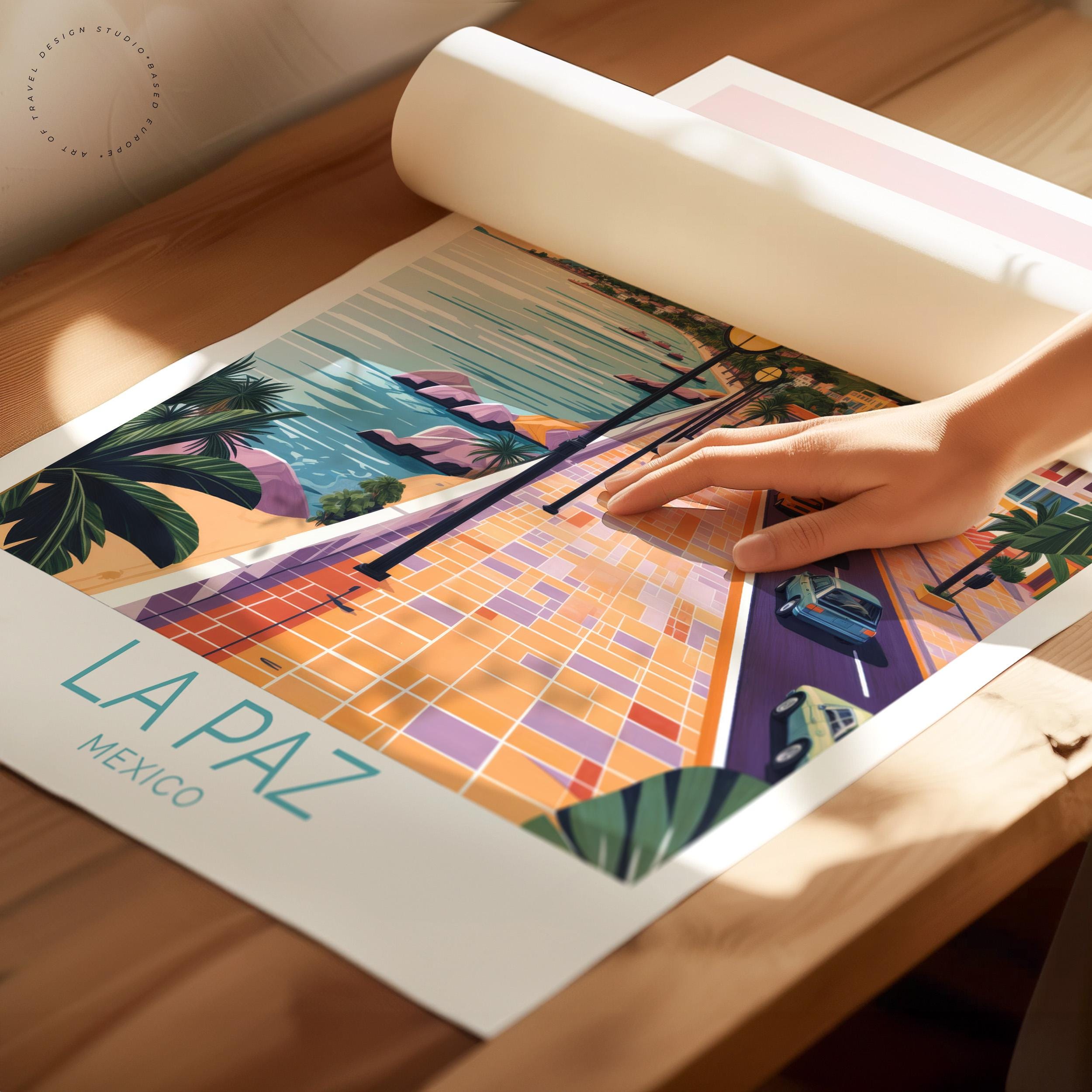 La Paz Mexico Travel Poster, Mexico Wall Art, La Paz Baja
