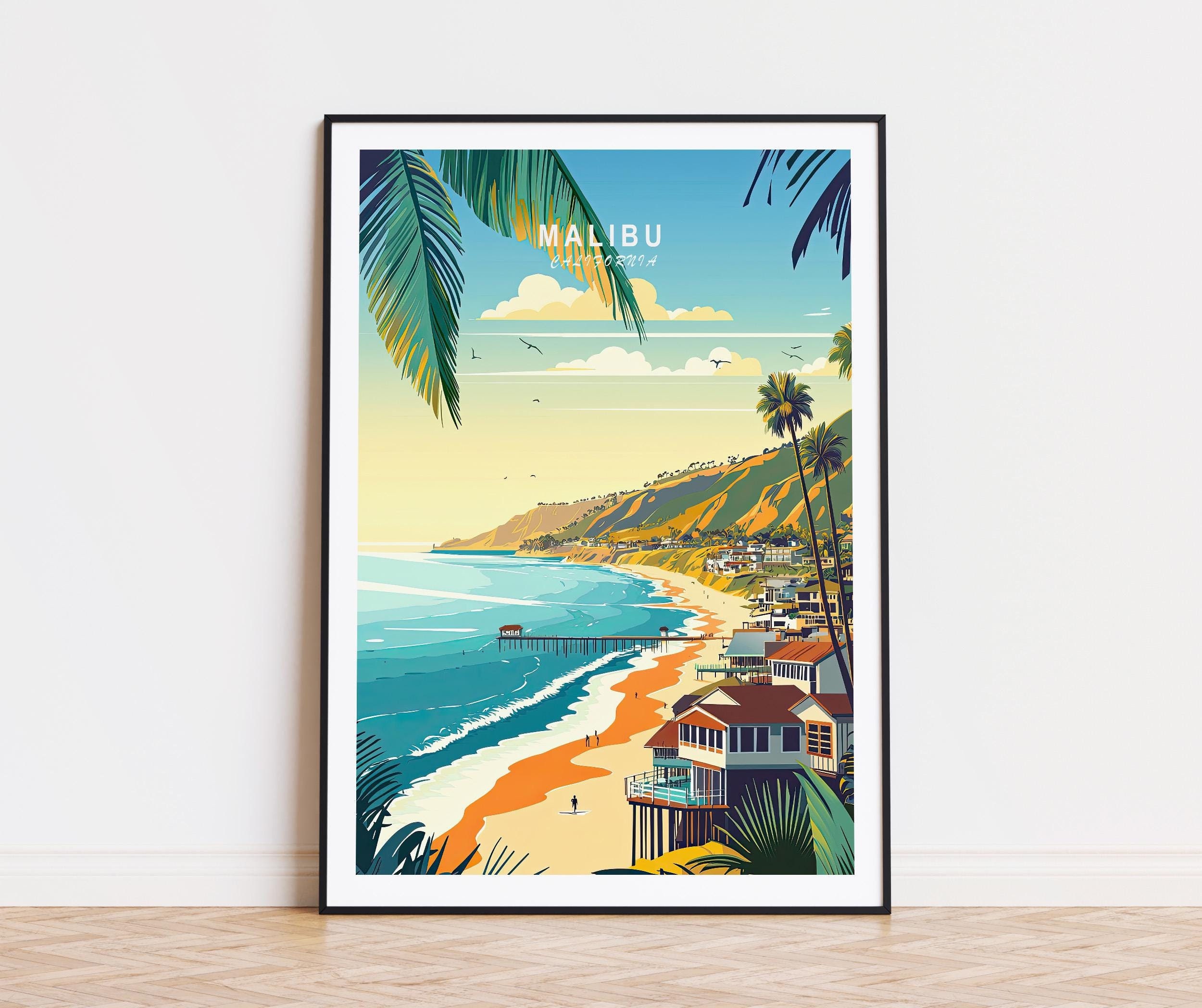 California Malibu Travel Print, California Wall Art, Malibu Travel California Malibu Travel Print, California Wall Art, Malibu Travel
