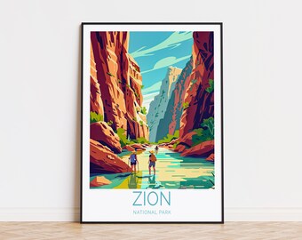 ザイオン国立公園のポスター、ザイオンユタ国立公園の壁アート、国立