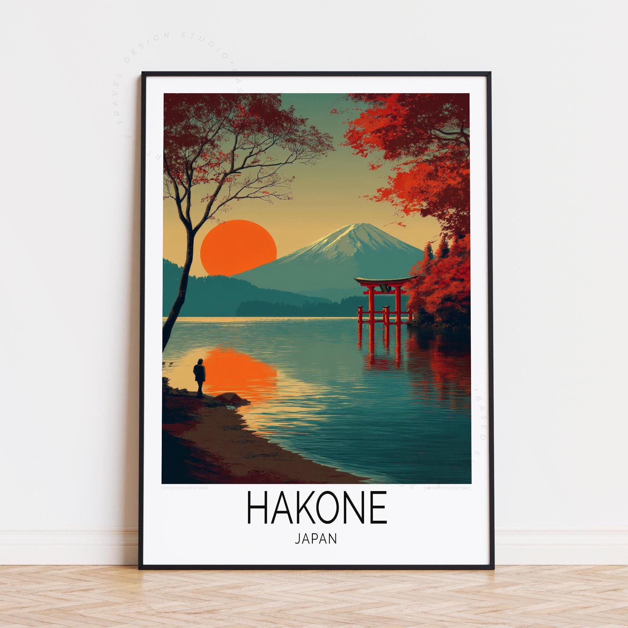 Hakone Japan Poster – Mount Fuji Sunrise, Japanese Lake Art - Etsy