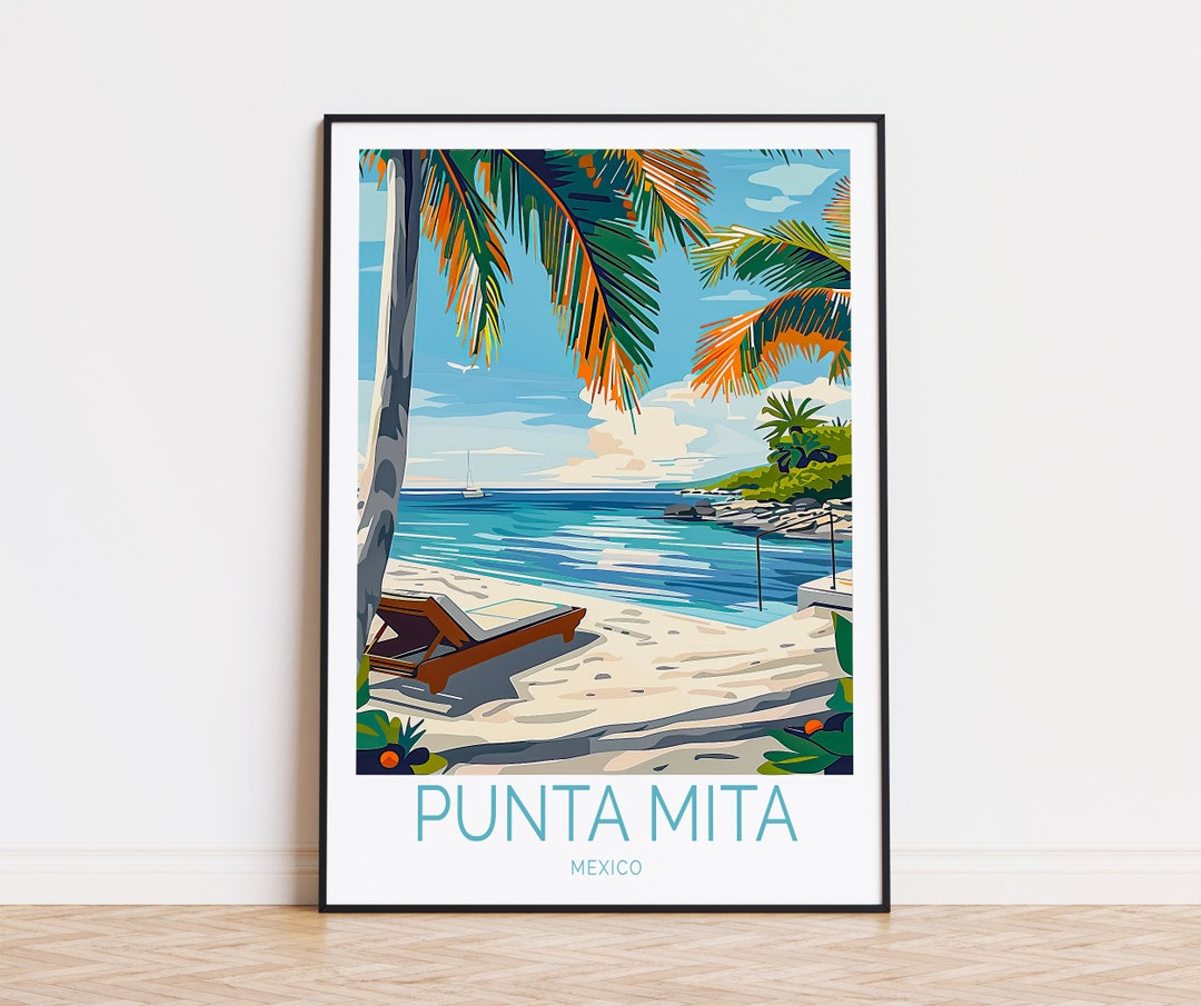 Punta Mita Travel Poster, Mexico Wall Art, Punta Mita Coast Print