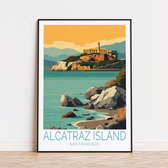 Alcatraz Island Travel Print, San Francisco Wall Art, Alcatraz