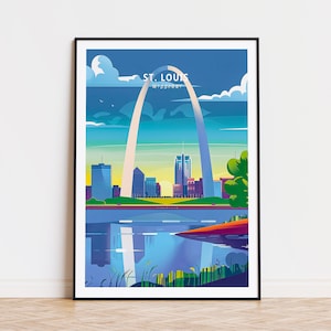 St. Louis Travel Print, Missouri St. Louis Travel Wall Art, The Gateway Arch Print, Birthday Present, Personalised Gifts
