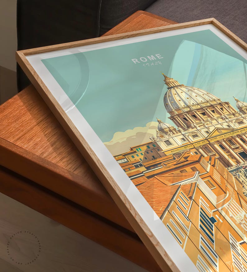 Wall Prints Rome Rome Travel Poster, Italy Wall Art, Rome Italy Print, Wedding Present ...