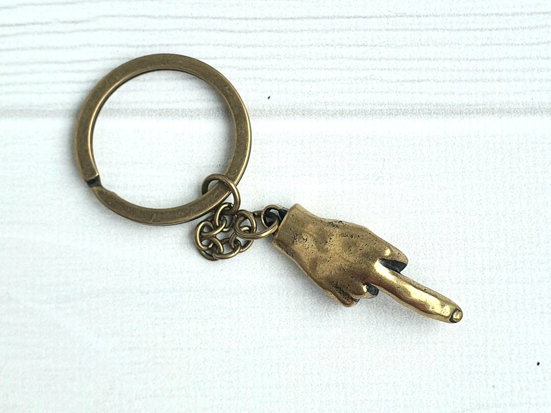 Middle Finger Keychain Cool Keychain Etsy