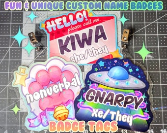 Badge Tag - Name, Pronouns, Custom Text Badge