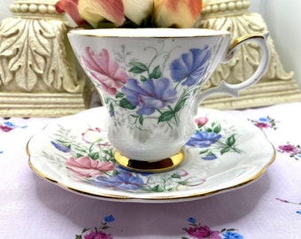 Royal Albert Sweet Pea Friendship Series Teacup Set Lyric Shape Footed Tea Cup Set