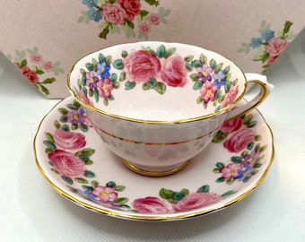 Tuscan Rose Vintage Teacup Set