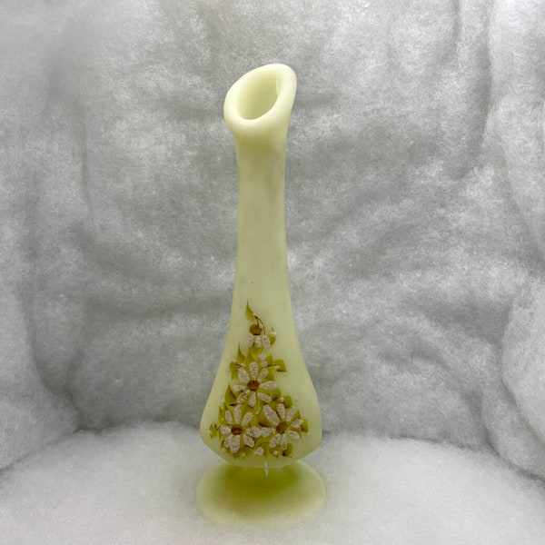 Vintage Fenton Signed Uranium Glass Vase