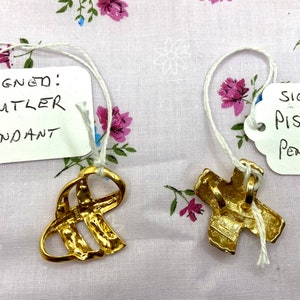 Butler or Piscitelli Signed Gold Necklace Designer Pendant image 7