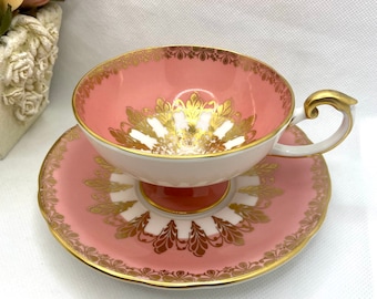 Aynsley Pedestal Pink Teacup Set