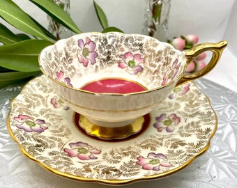 Royal Stafford (Imperfect) Red Chintz Teacup Set