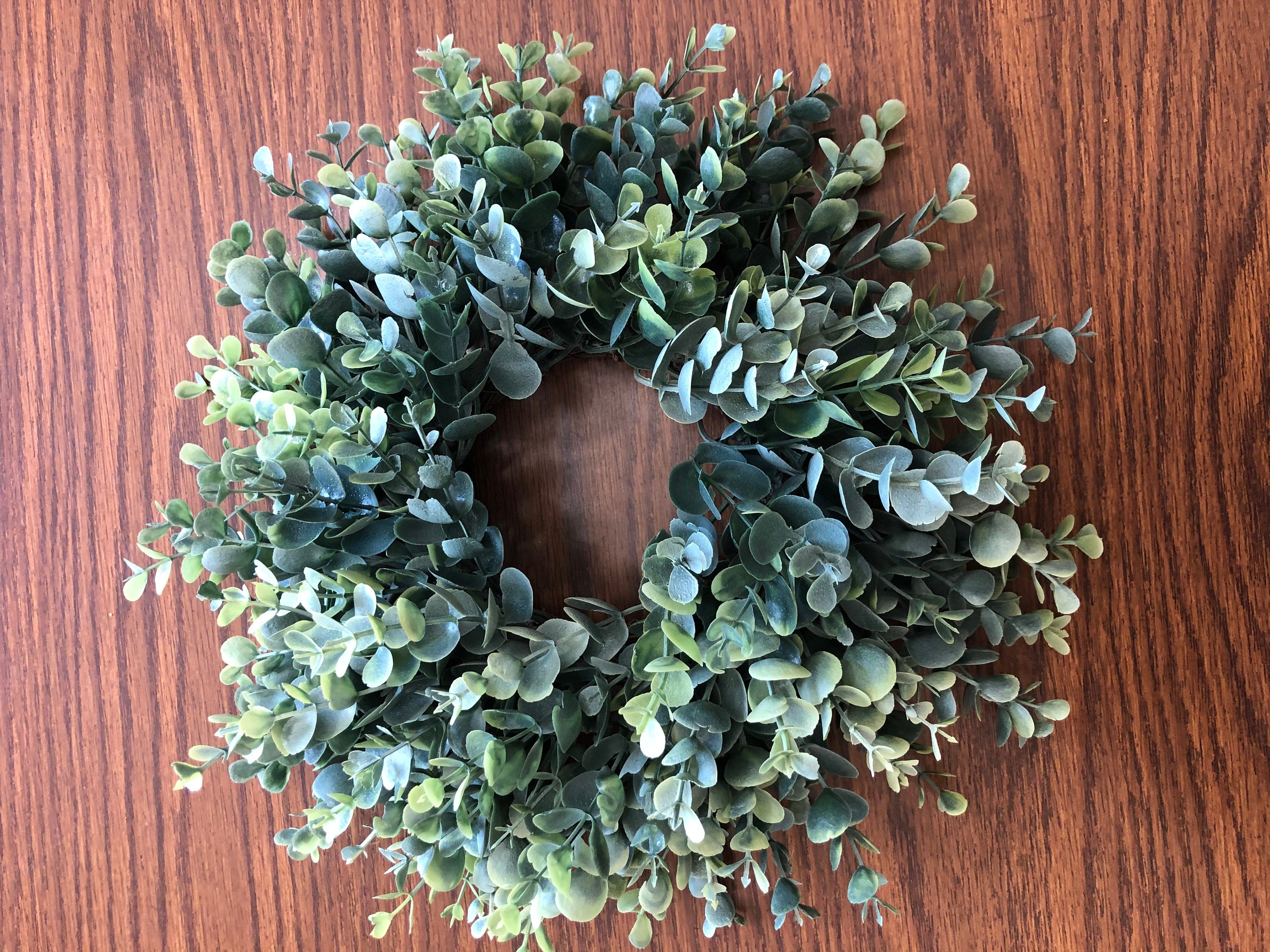 Small Candle Ring Frosted Eucalyptus Candle Ring Eucalyptus Etsy UK